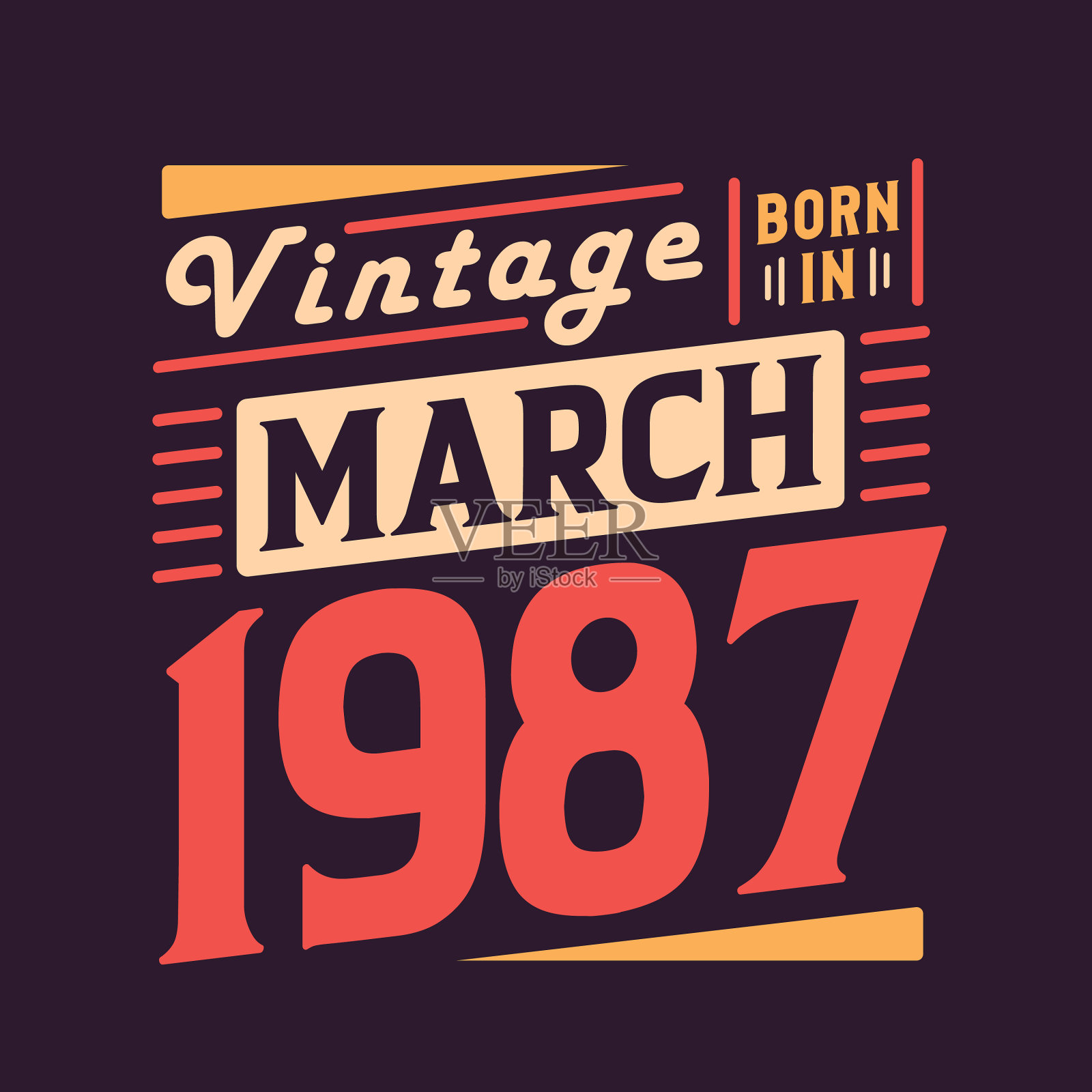 出生于1987年3月插画图片素材