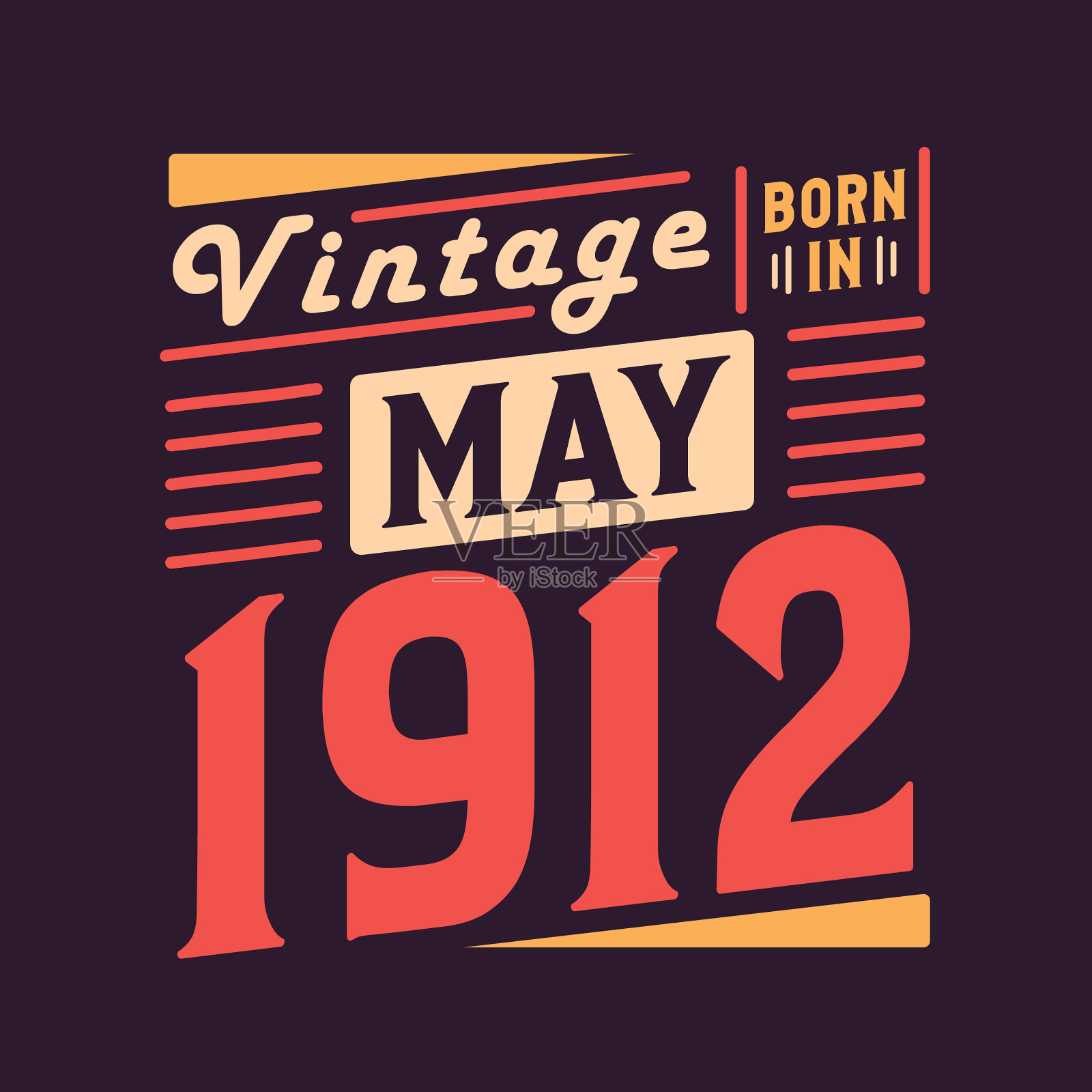 1912年5月出生的复古酒插画图片素材