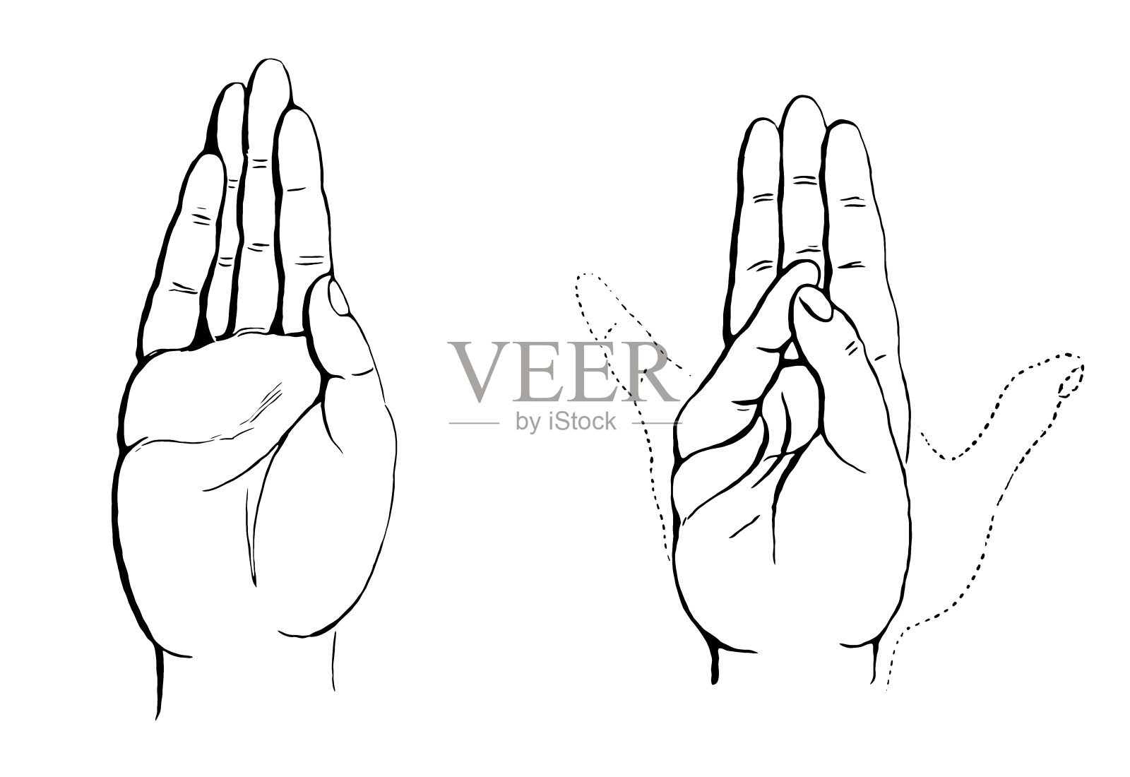 练习手部，拇指设计元素图片