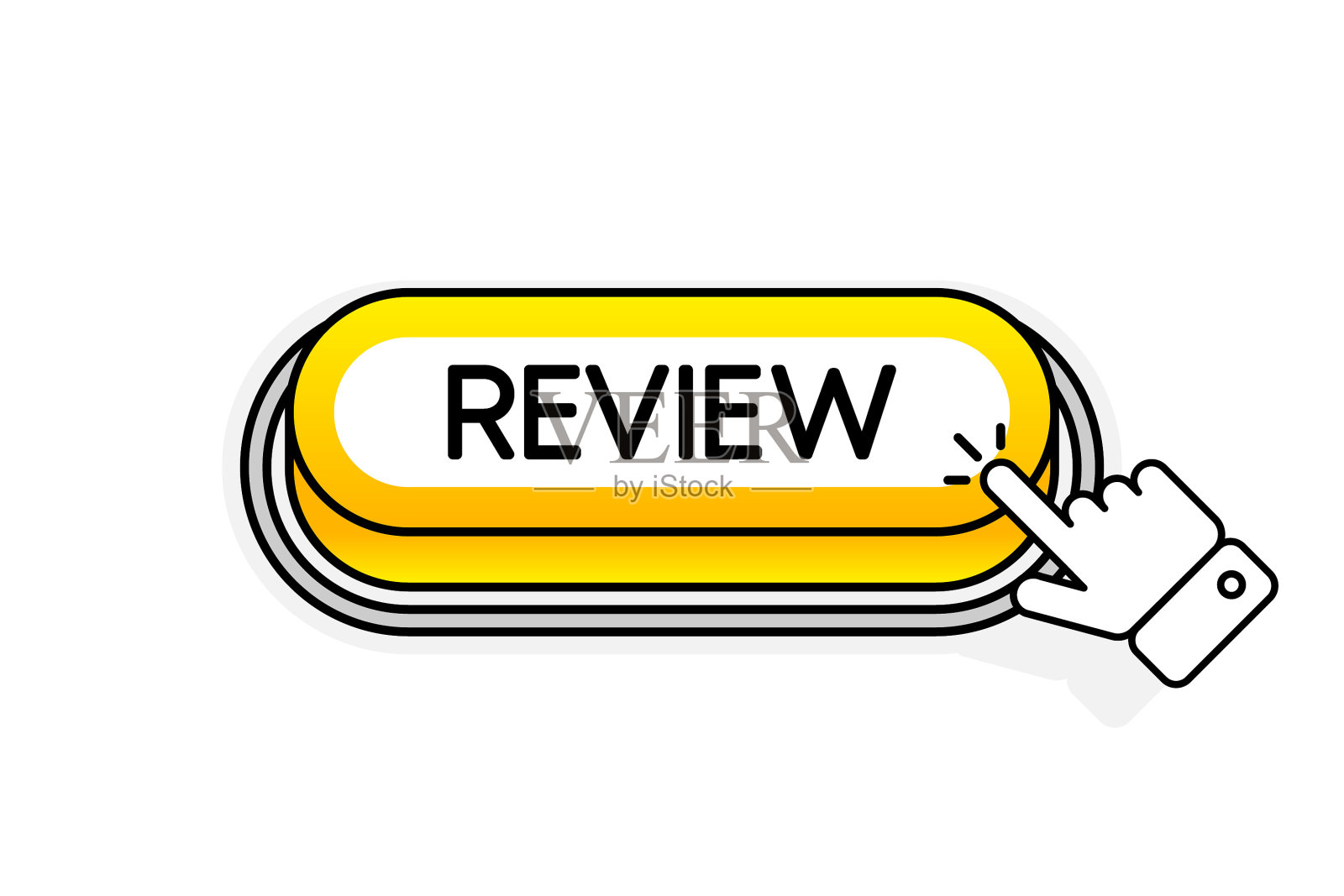 黄色3d按钮与铭文审查图标素材