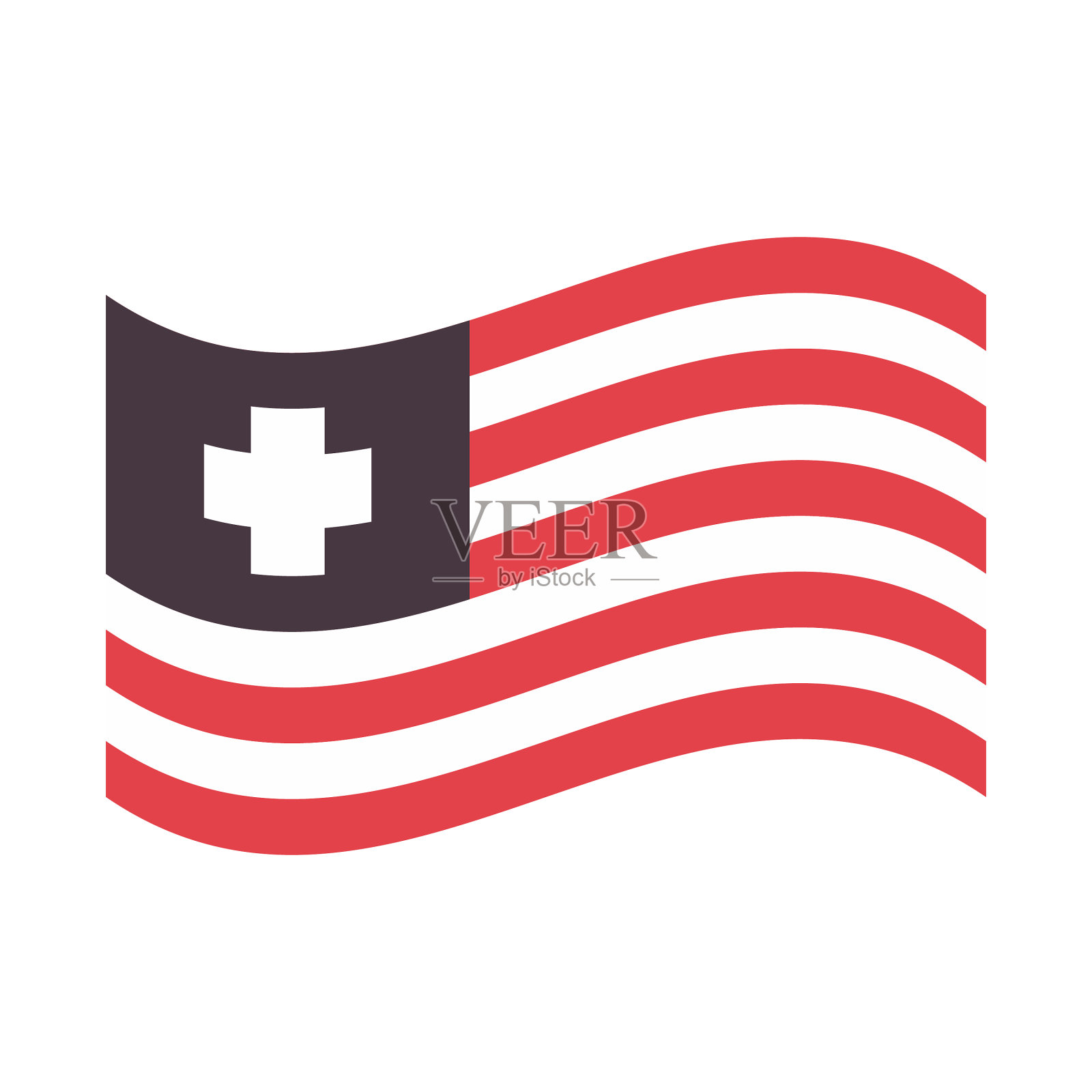 美国国旗的设计插画图片素材