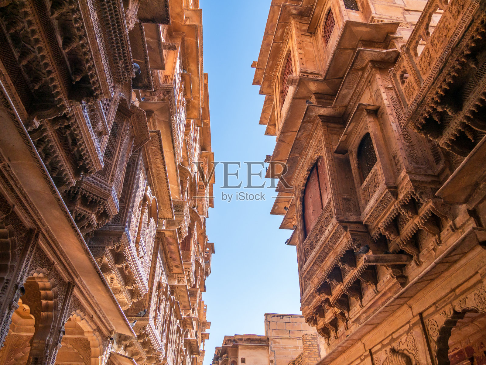 遗产建筑也被称为Haveli在印度的黄金之城照片摄影图片