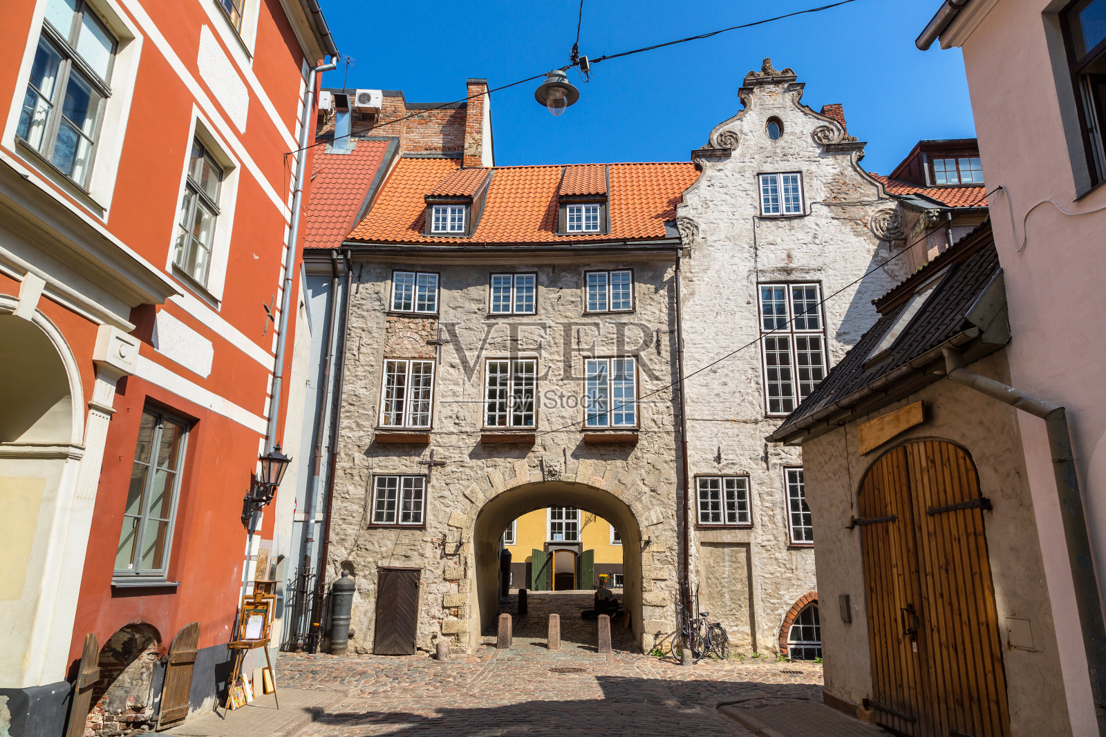 里加老城的瑞典门照片摄影图片