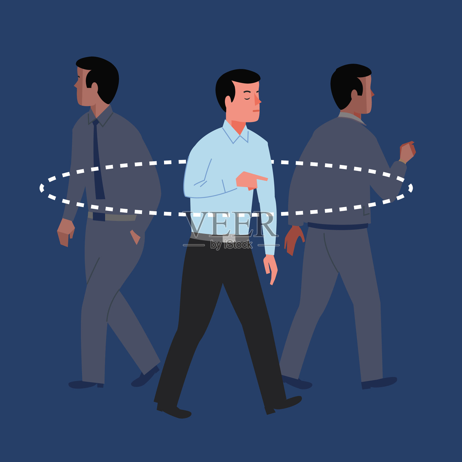 社会距离插画图片素材