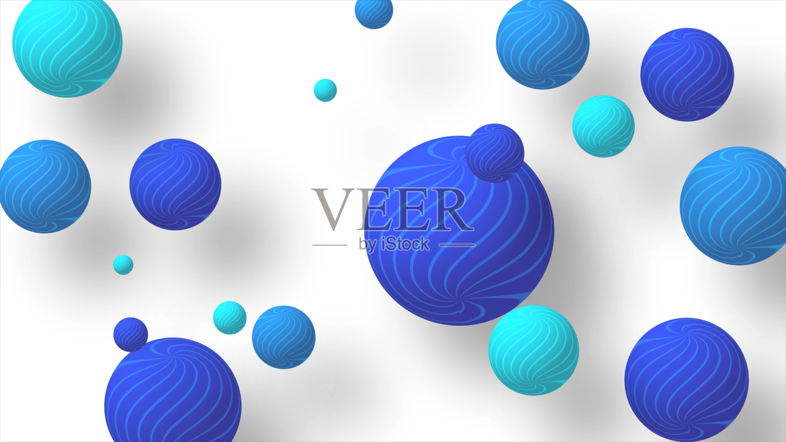 4k多色发光球在紫色的背景。数字动画3d渲染照片摄影图片