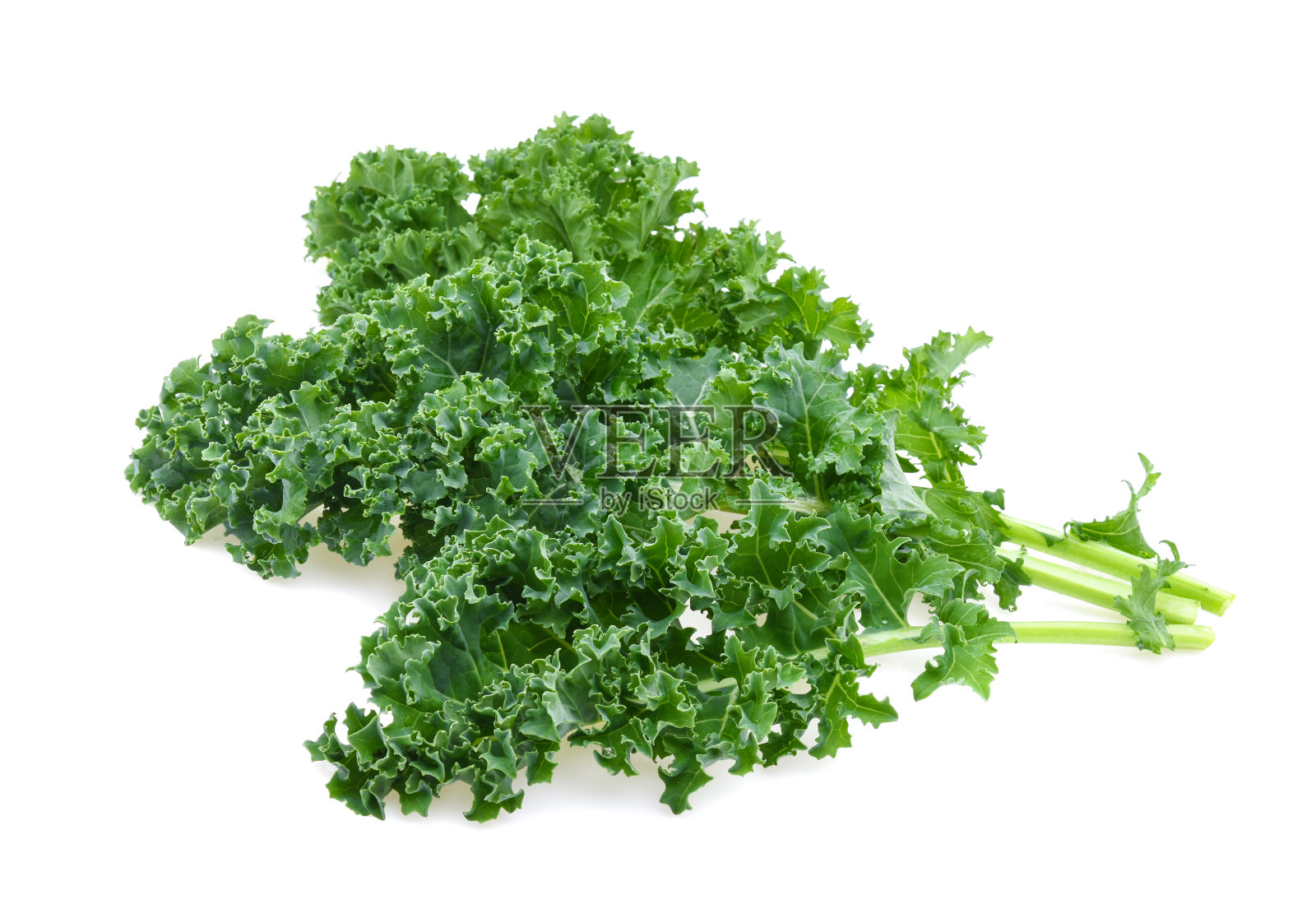 羽衣甘蓝叶沙拉蔬菜孤立在白色背景照片摄影图片