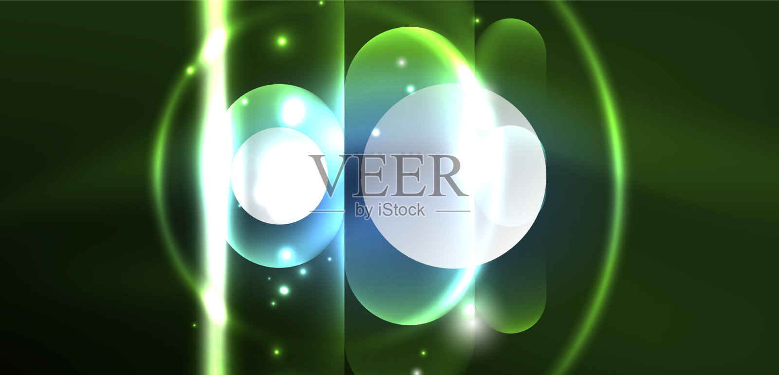 抽象发光的霓虹灯技术圈插画图片素材