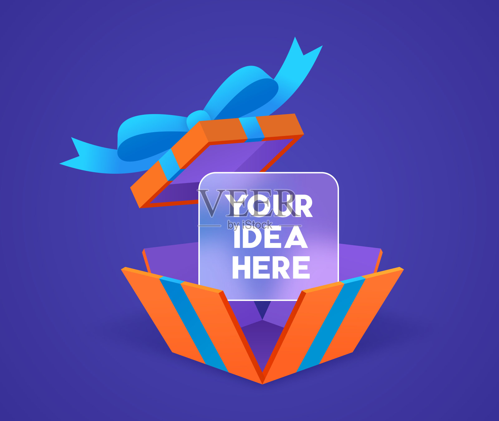 惊喜打开礼物礼盒插画图片素材