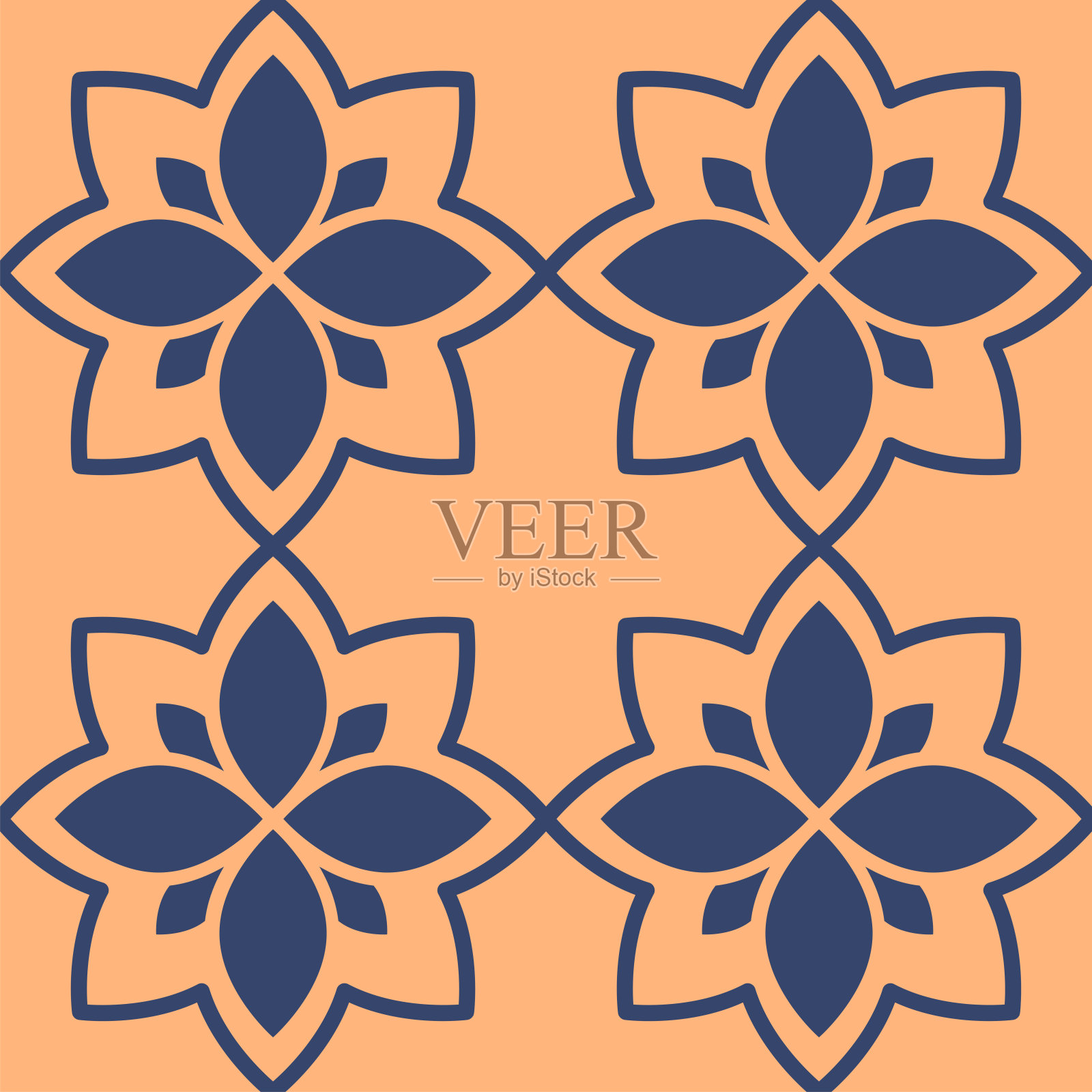 向量。无缝地中海几何图案，装饰色板。拉维尔模板。葡萄牙上光花砖。土耳其的装饰。摩洛哥马赛克。西班牙的瓷器。陶瓷餐具，民间装饰品。插画图片素材