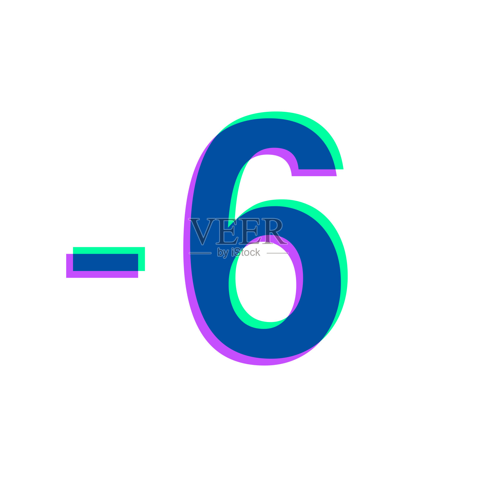 -6 -6。图标与两种颜色叠加在白色背景上插画图片素材