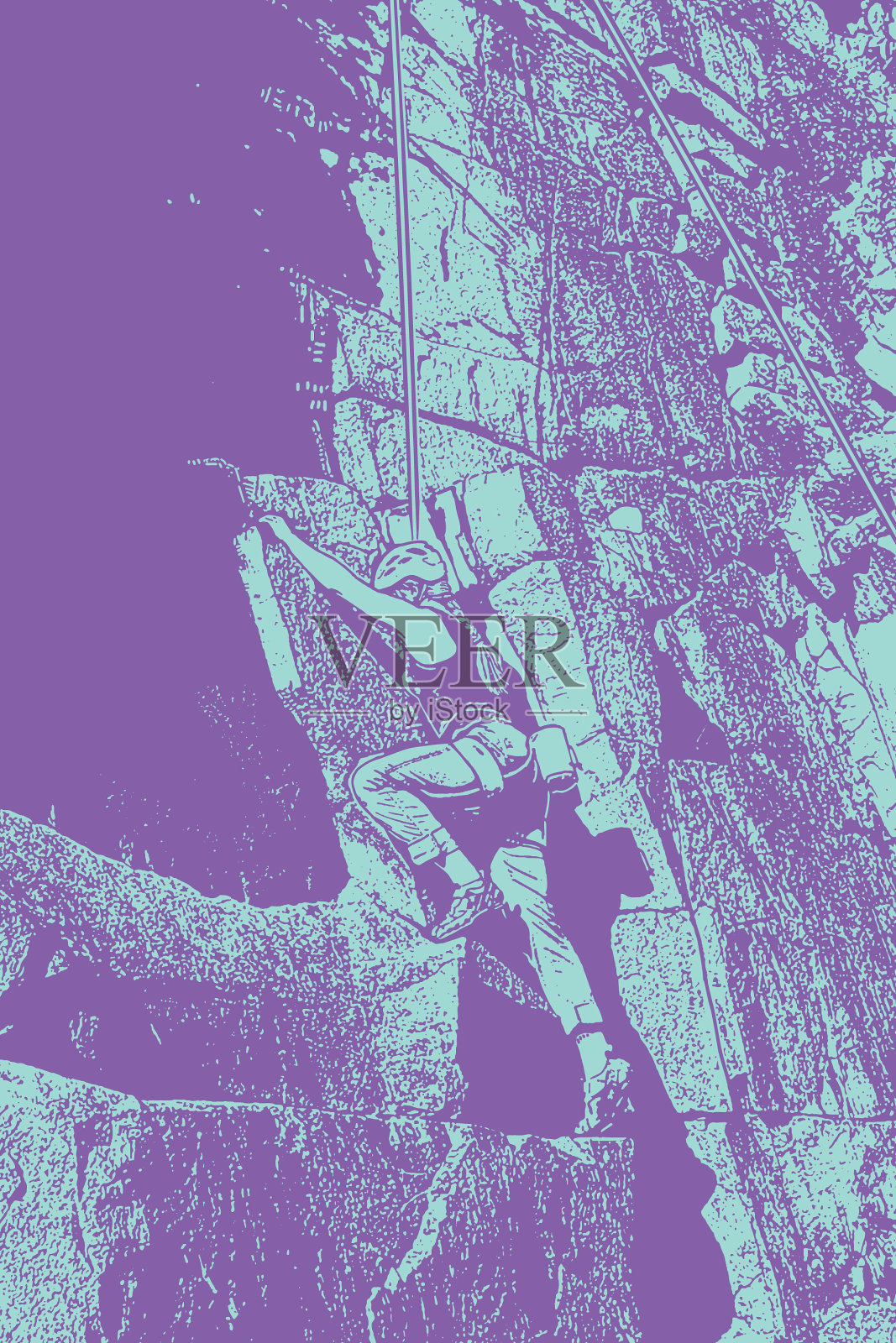 女子攀岩插画图片素材