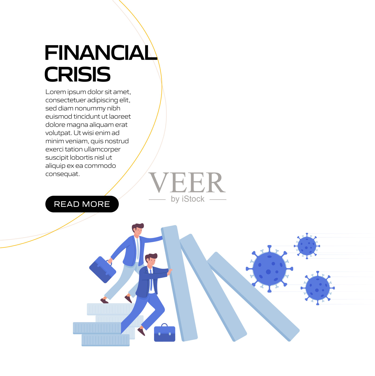 经济，金融危机和衰退的概念矢量插图网站横幅，广告和营销材料，在线广告，业务演示等。插画图片素材