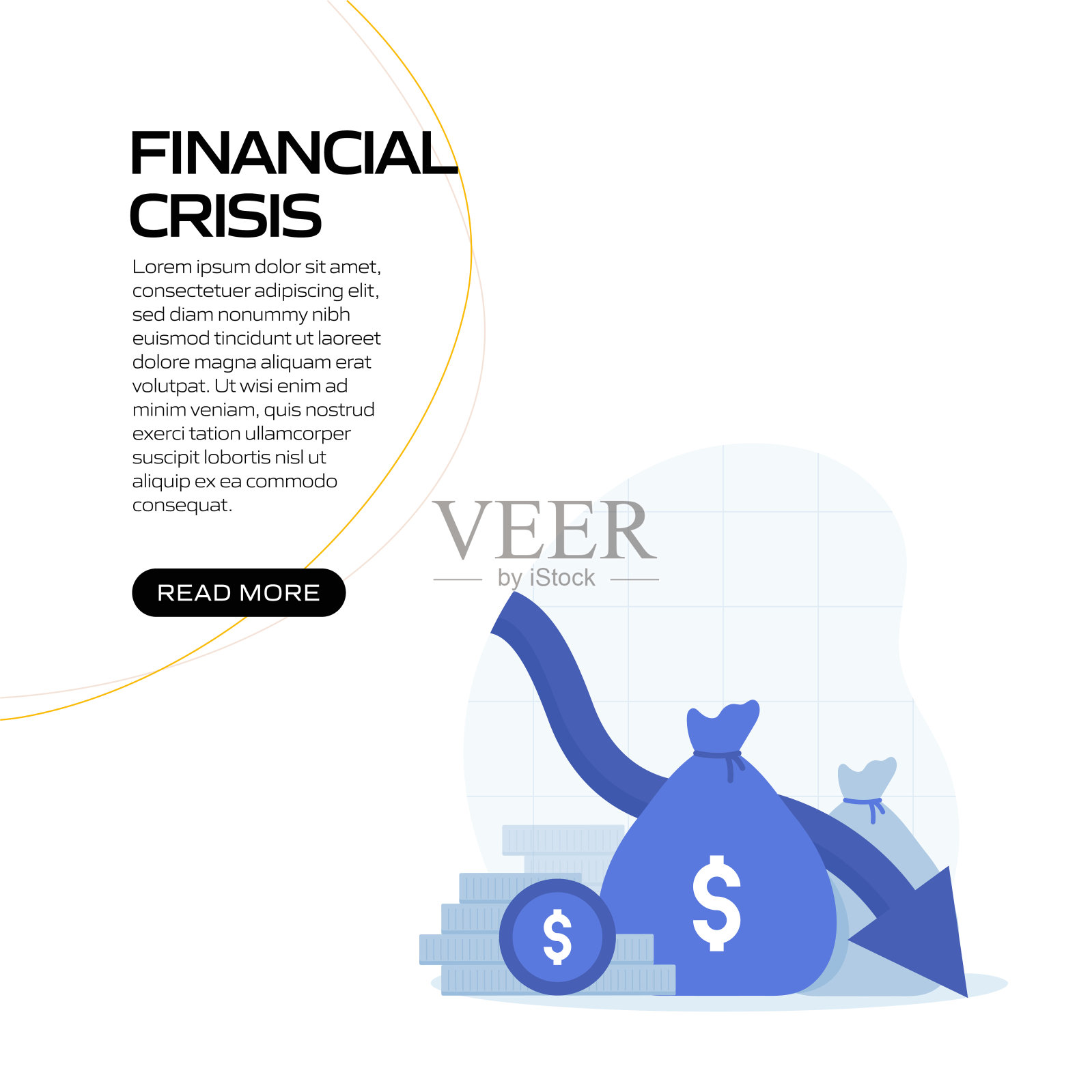 经济，金融危机和衰退的概念矢量插图网站横幅，广告和营销材料，在线广告，业务演示等。插画图片素材