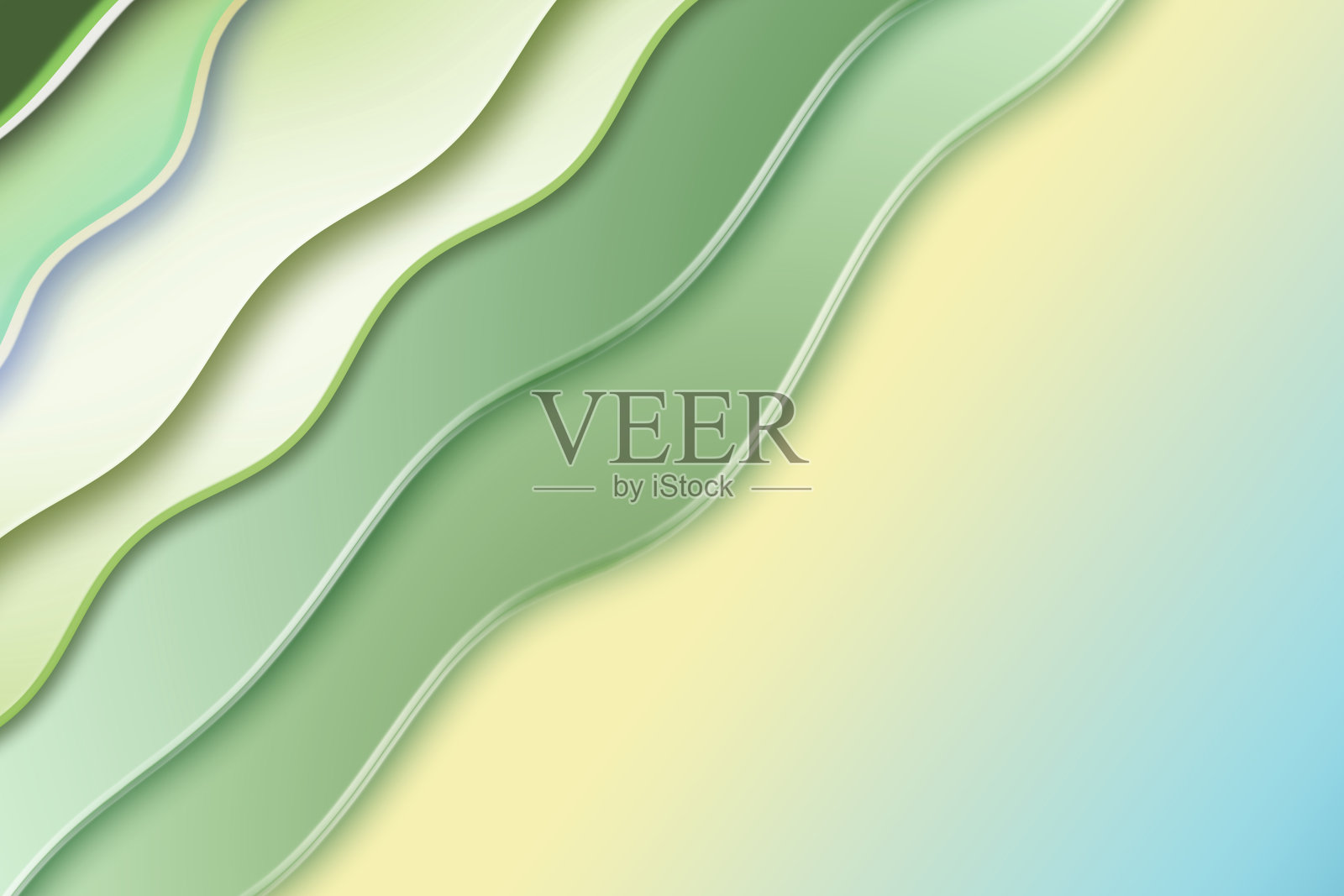 色彩柔和，波浪脆弱。模板为您美丽的背景。插画图片素材