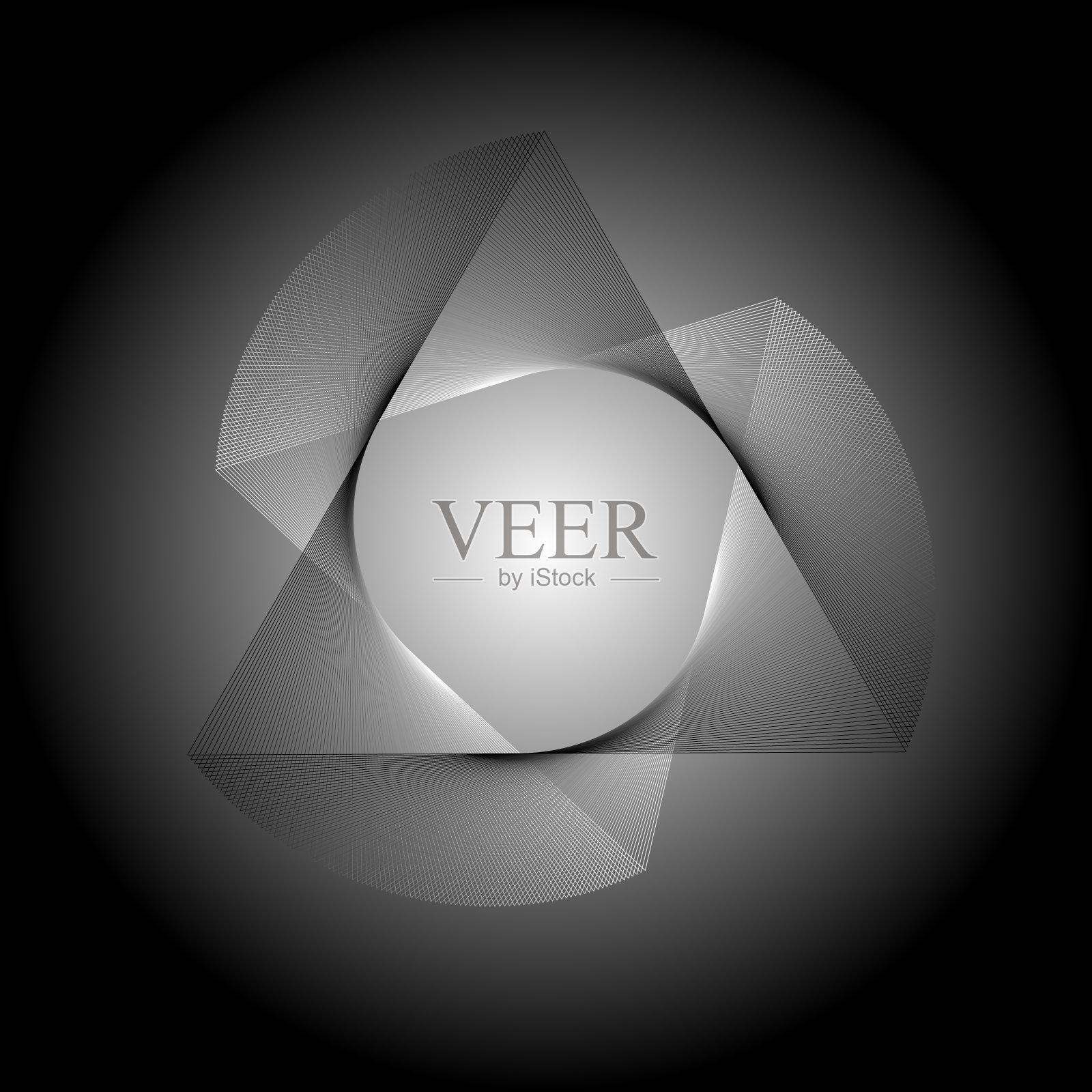 精细的旋转三角形，渐渐变白插画图片素材