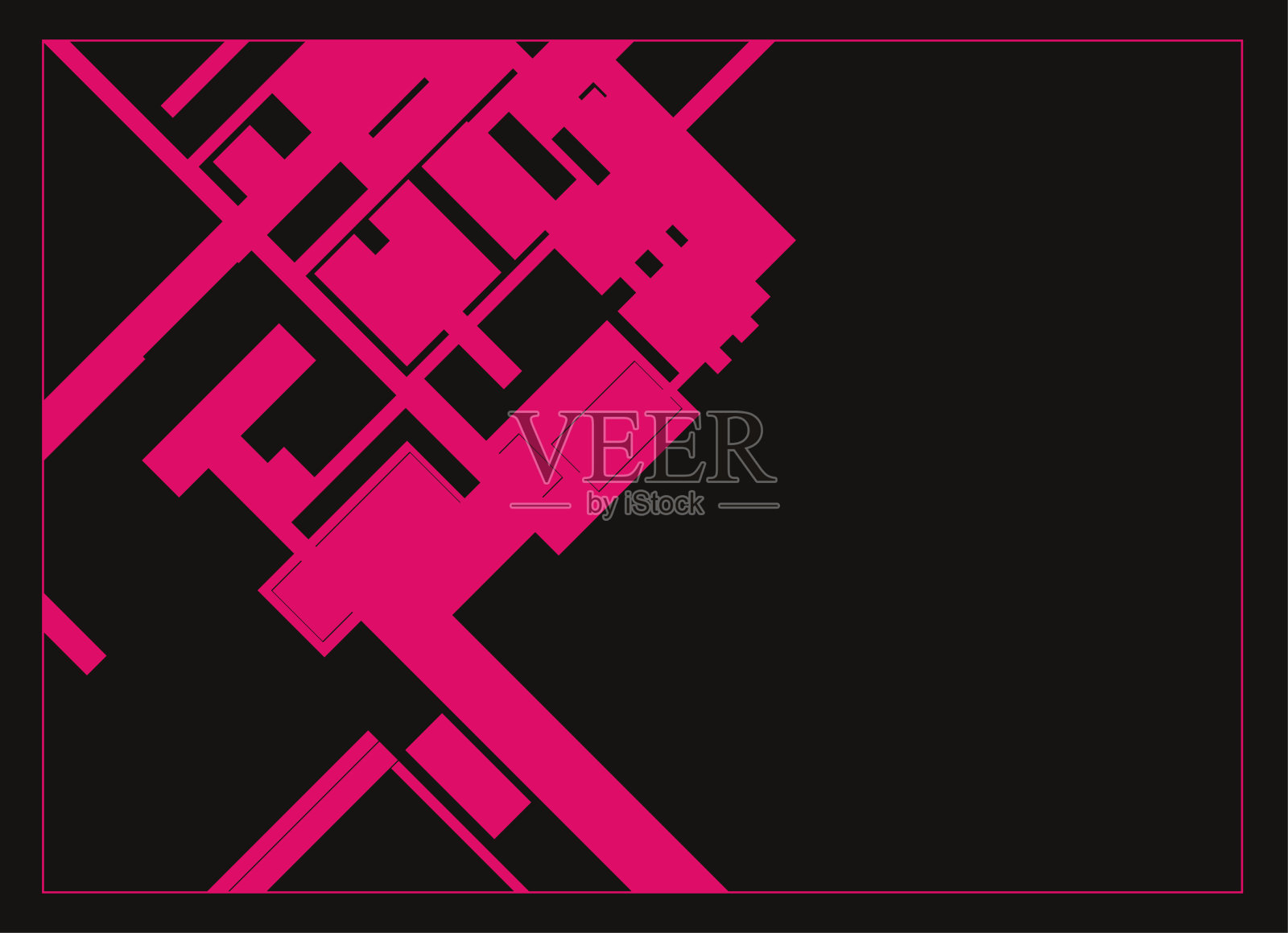 抽象红色矩形几何图案，黑色背景设计插画图片素材