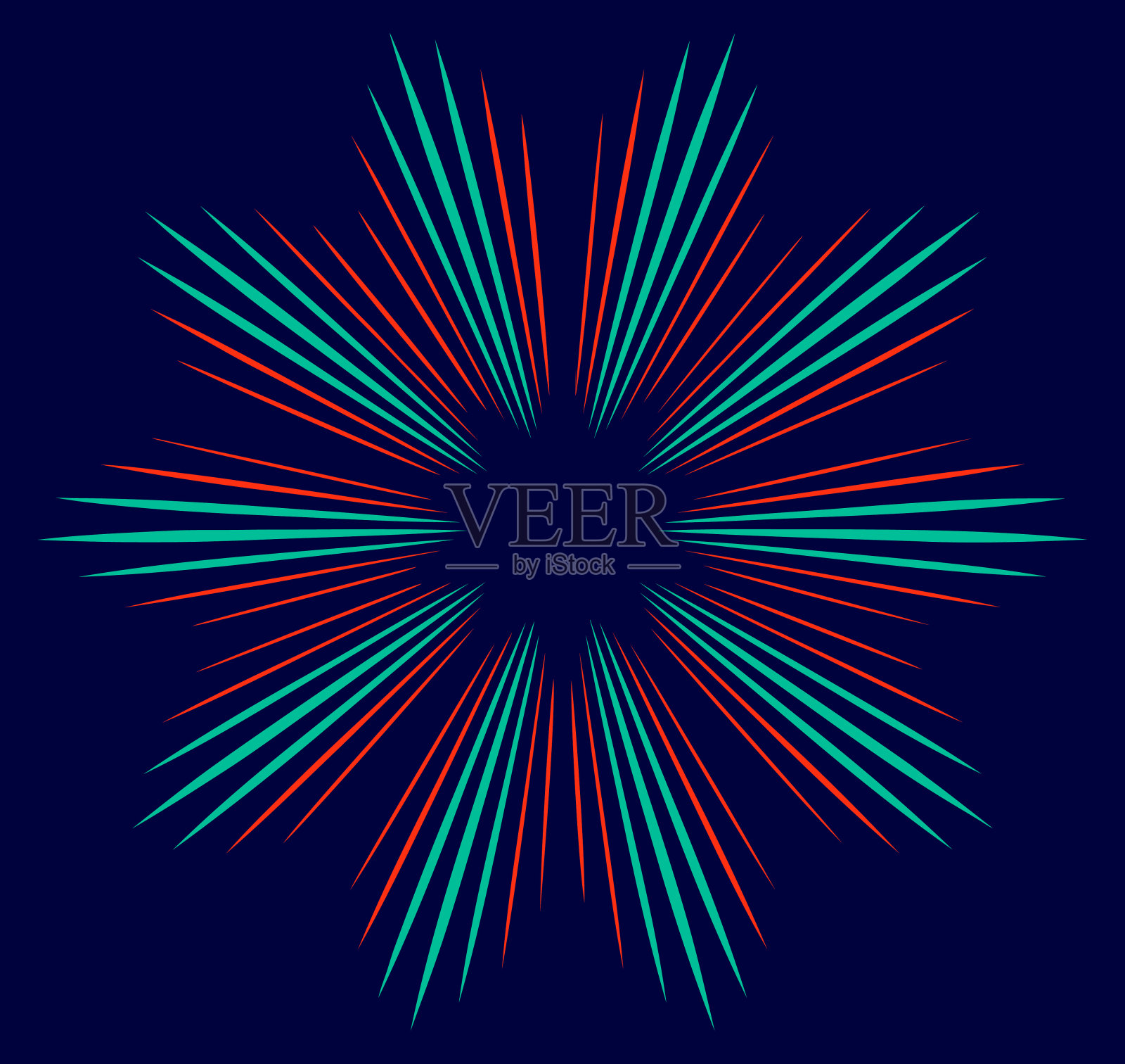 彩色径向对称爆裂设计元素插画图片素材