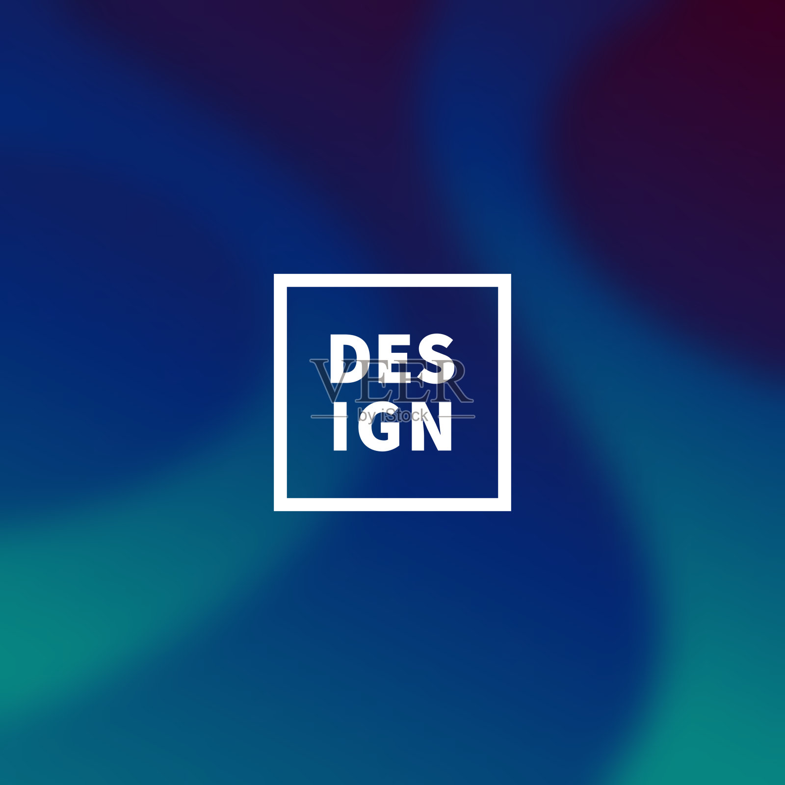 蓝色抽象背景与模糊的流体形状插画图片素材