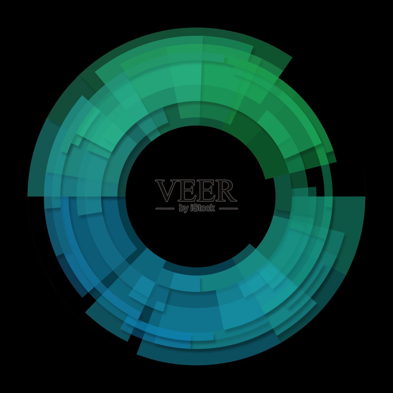 圆形，带有透明部分的深色背景图案插画图片素材