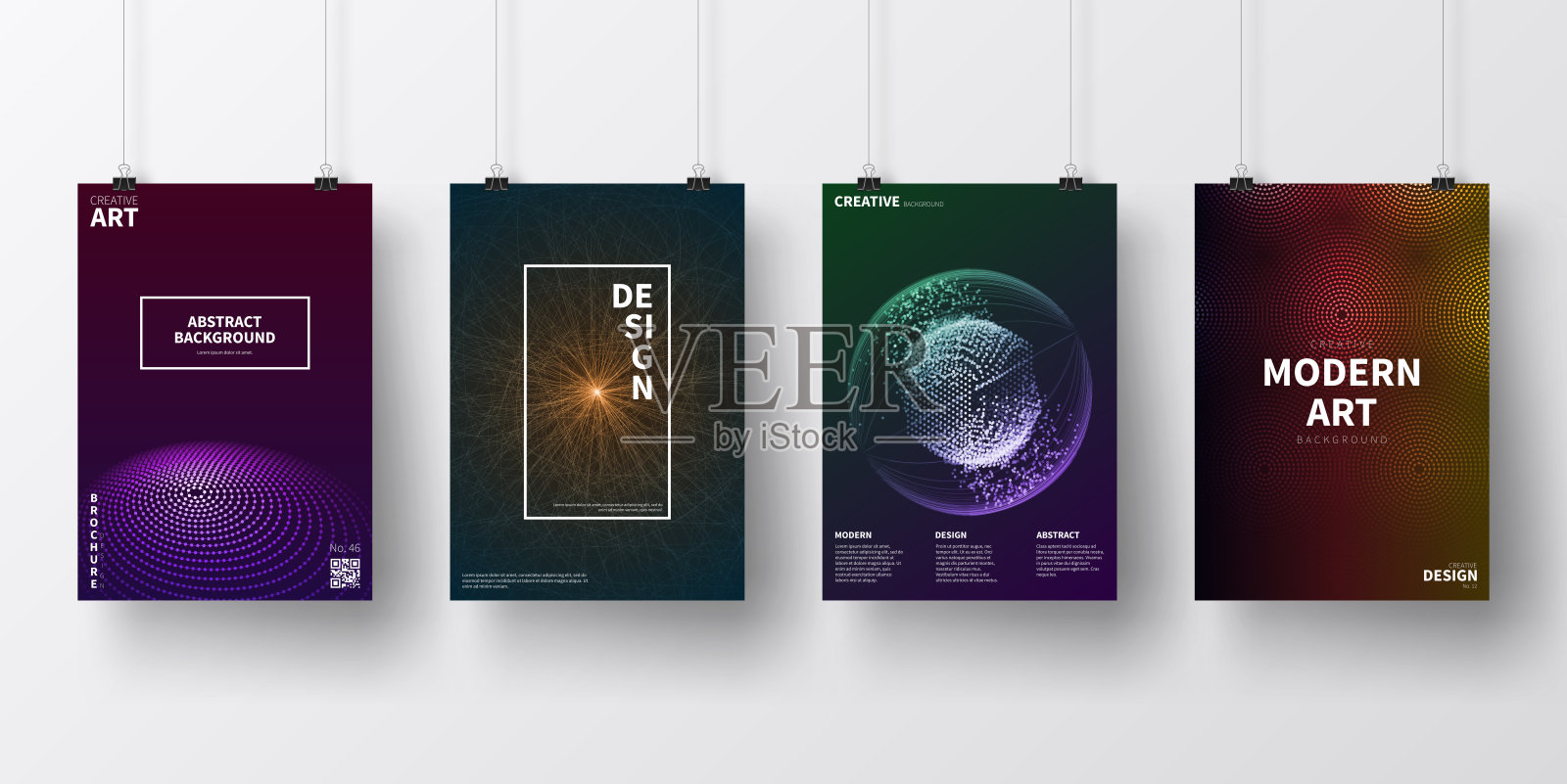 黑色未来主义设计的海报，孤立在白色背景上插画图片素材