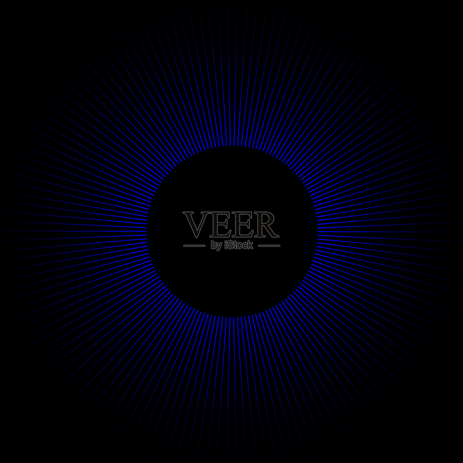 由线条构成的蓝色辉光勾勒出的黑色球体插画图片素材