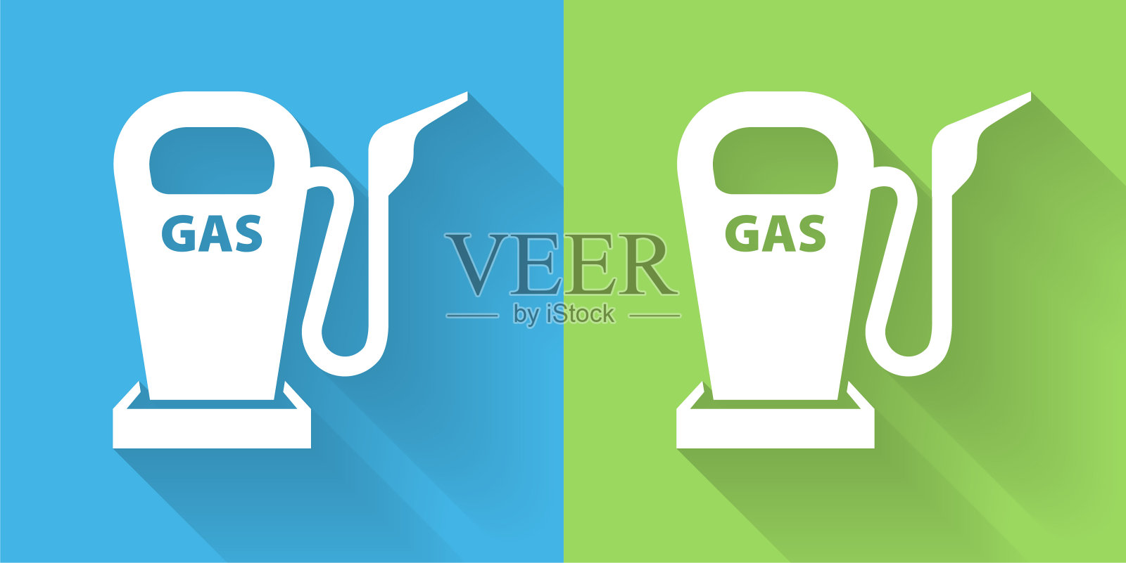 油泵图标与长影子插画图片素材