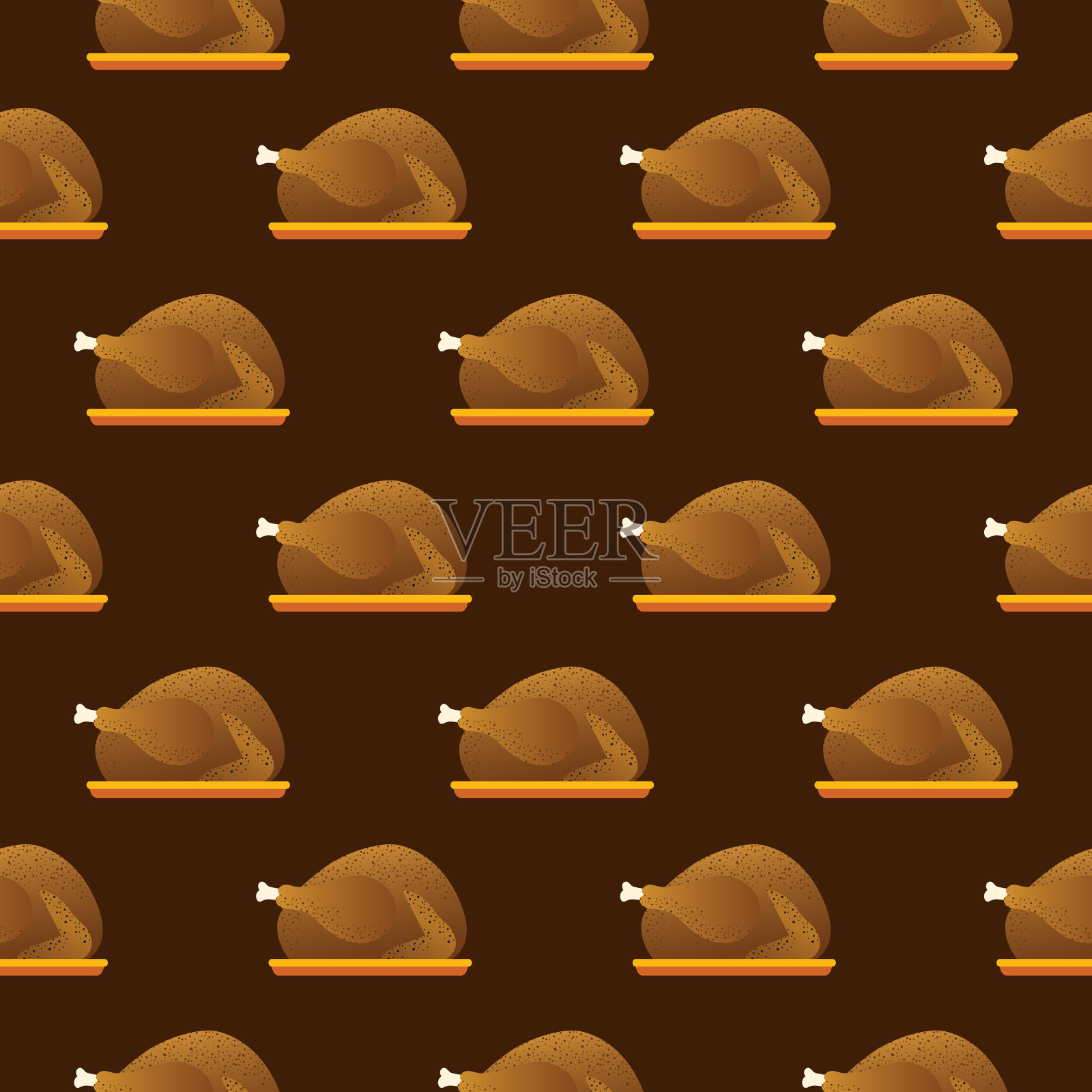 ThanksgivingTurkey无缝模式插画图片素材