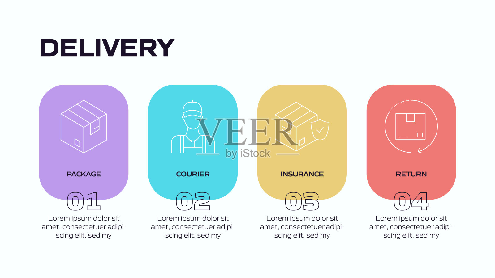 交货和物流信息图表插画图片素材