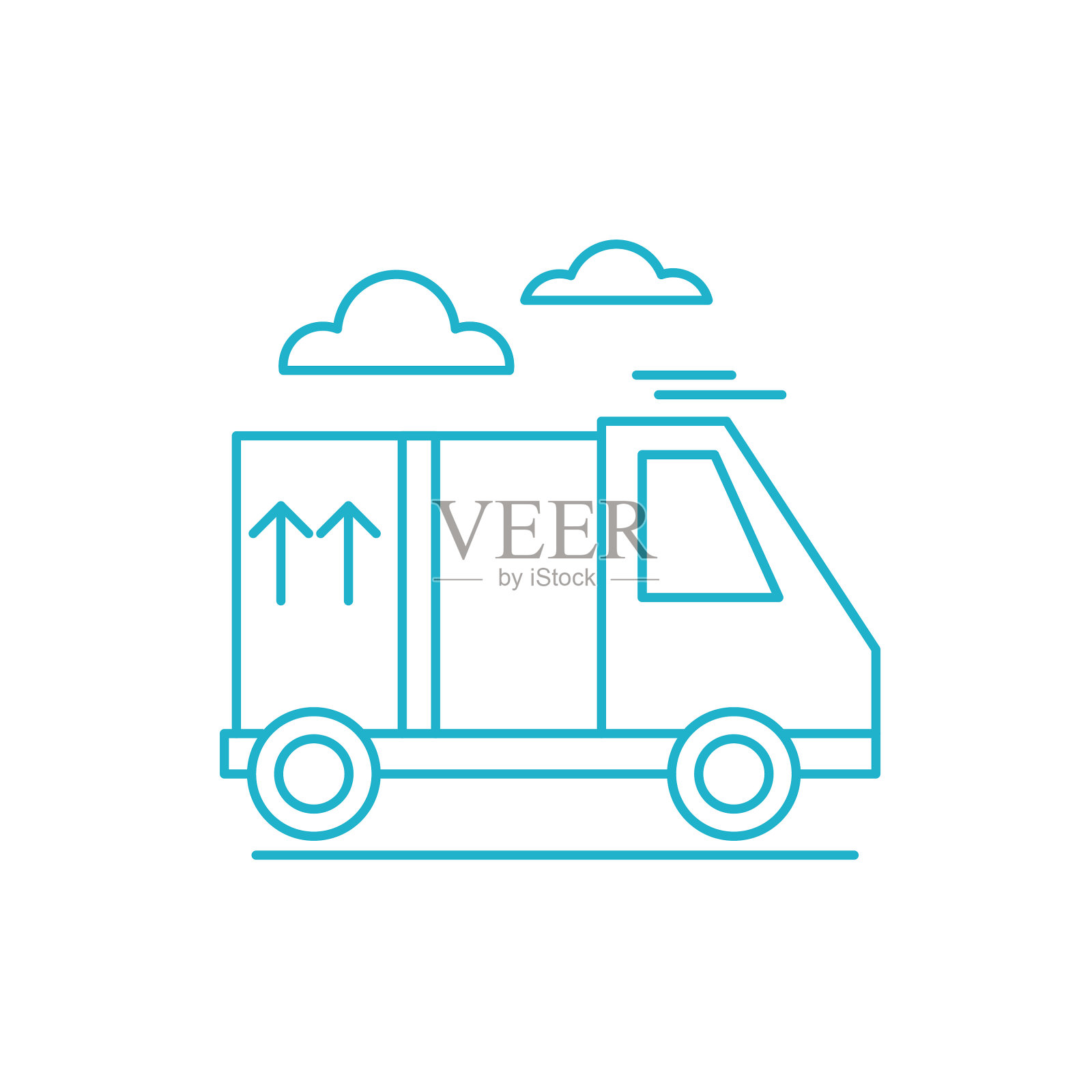 交付和运输细线图标插画图片素材