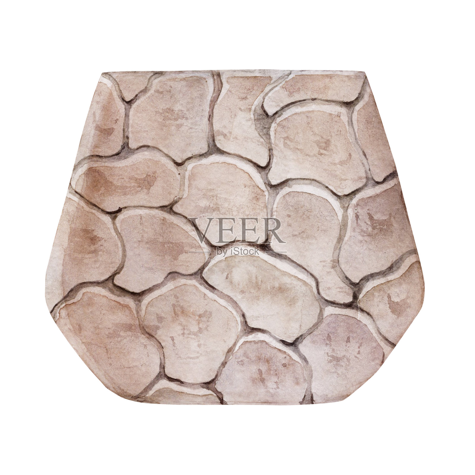 小可爱的粉红色盆栽室内植物。水彩插图。高质量的。插画图片素材