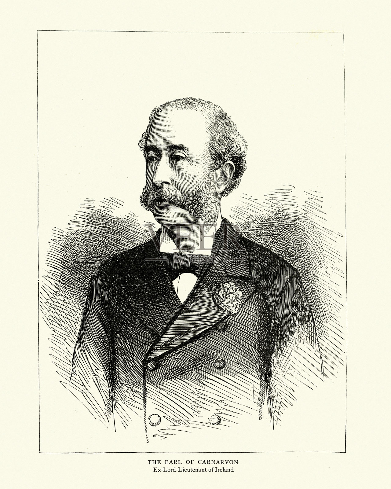 亨利·赫伯特，卡纳文伯爵四世，英国政治家，19世纪插画图片素材