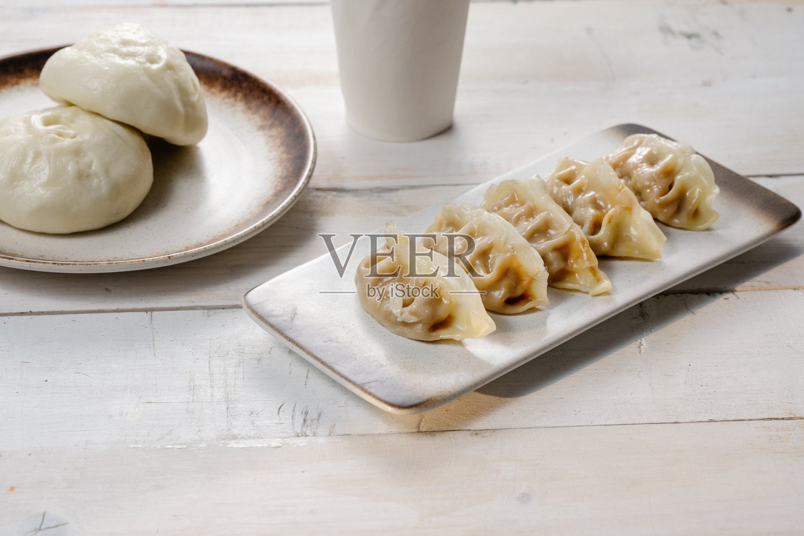 饺子，包子，豆浆照片摄影图片