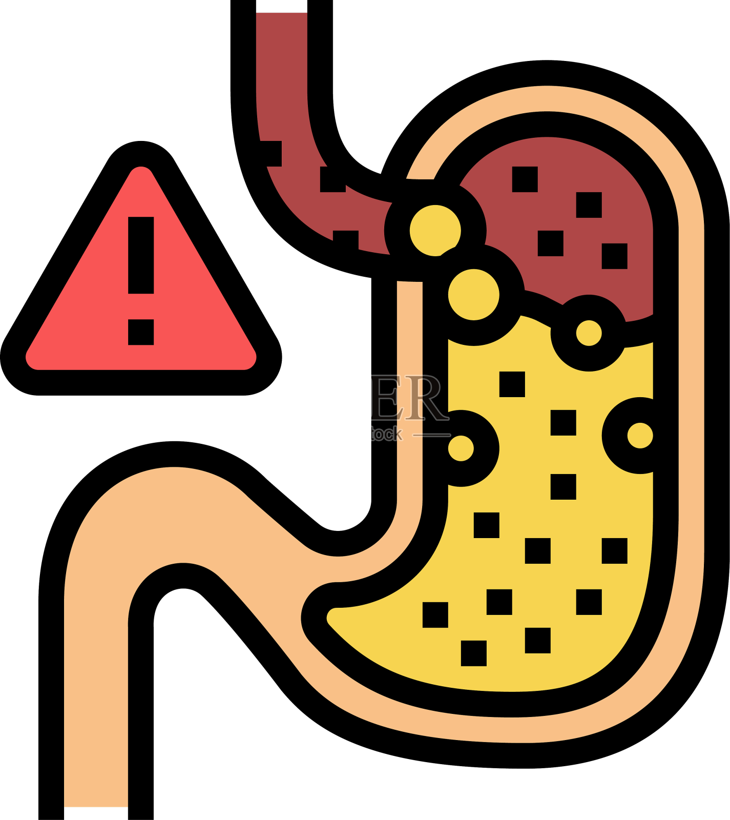 胃反流彩色图标设计元素图片