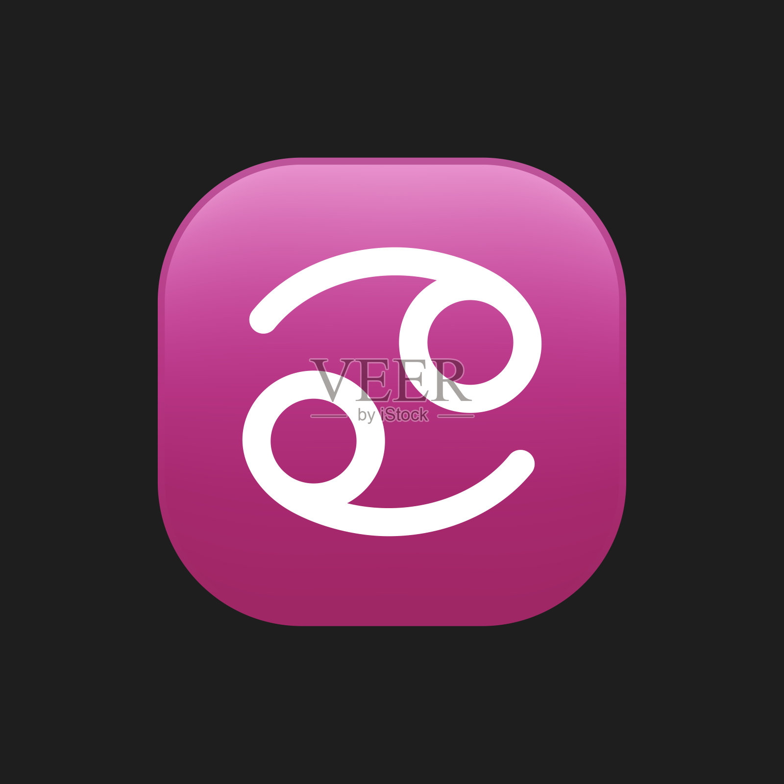 巨蟹座星象符号表情矢量插图图标素材