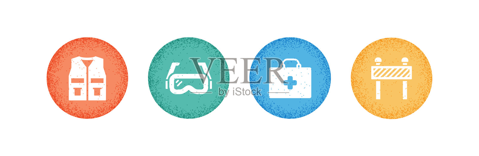 工作安全相关图标。向量符号说明。插画图片素材