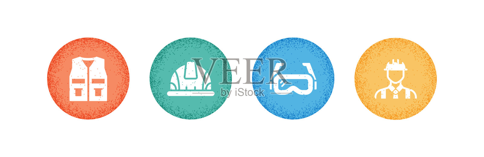 工作安全相关图标。向量符号说明。插画图片素材