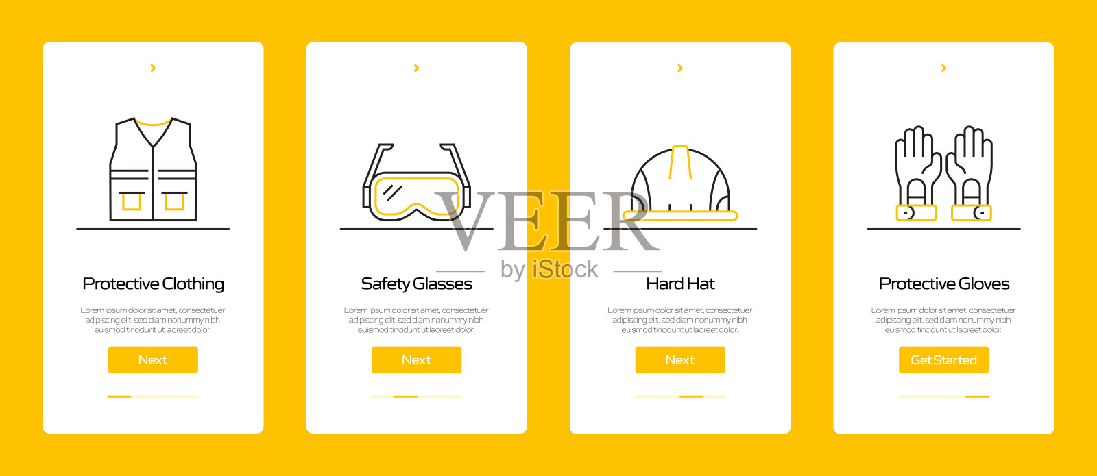 带有图标的移动应用页面屏幕。用户体验，用户界面设计模板矢量插图插画图片素材