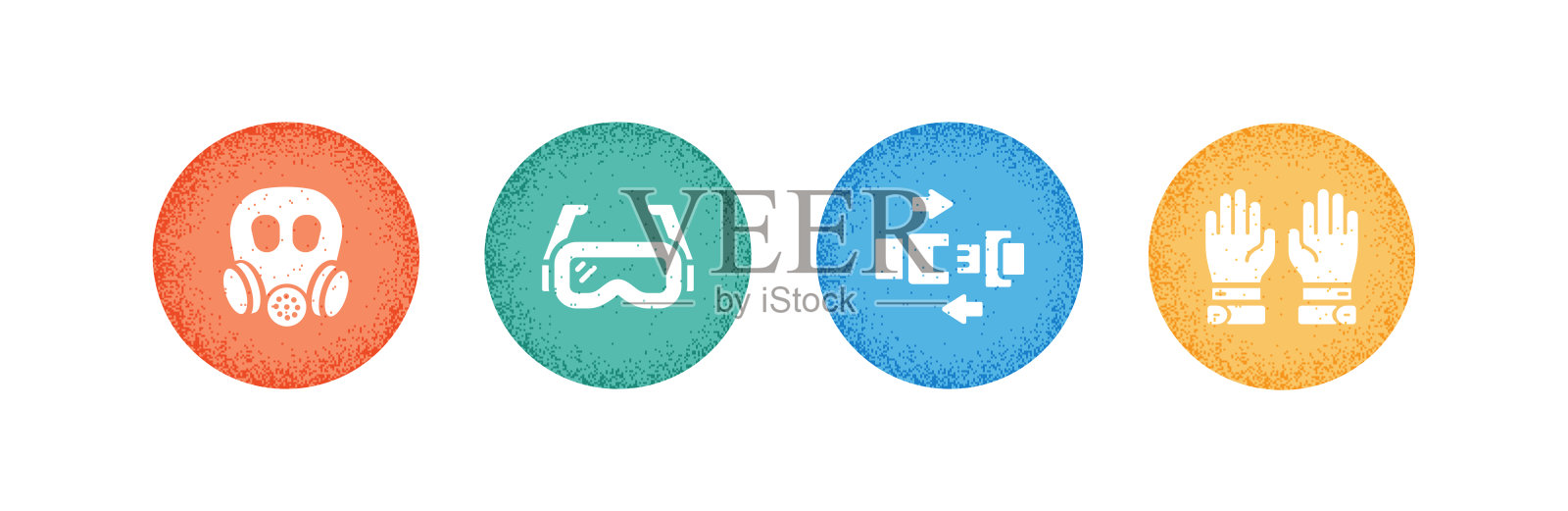 工作安全相关图标。向量符号说明。插画图片素材