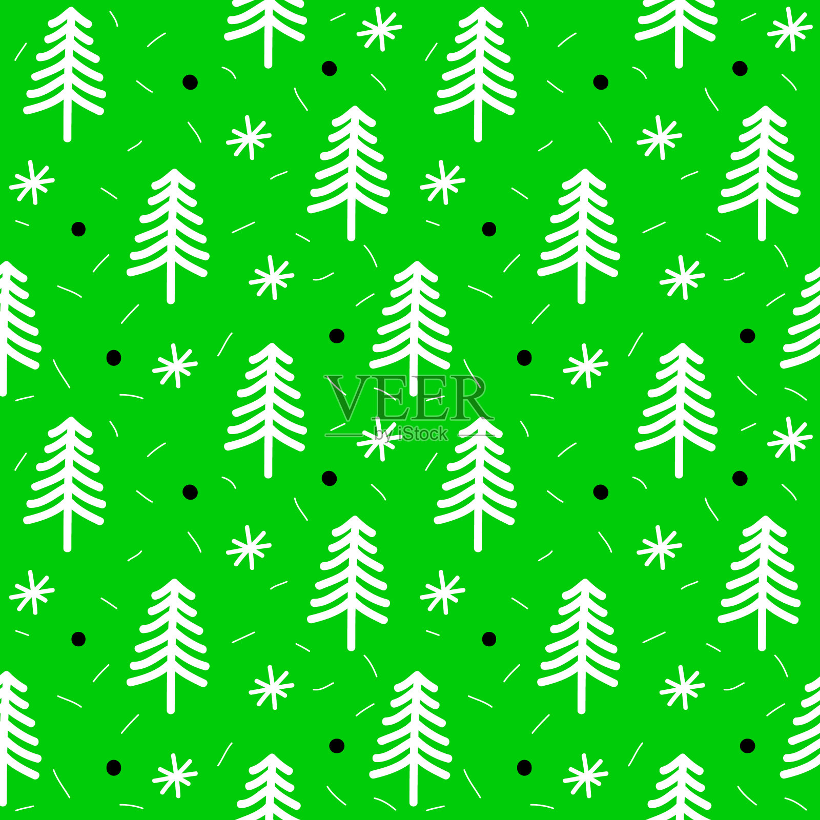 圣诞树壁纸上的绿色背景插画图片素材