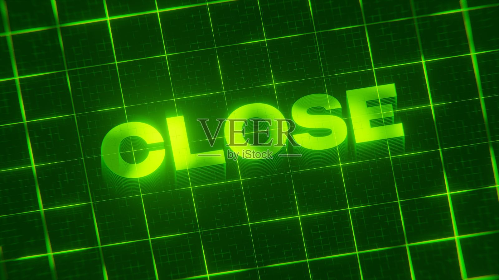 3d渲染的一个词的模式，在明亮的霓虹灯绿色的线排列在一个网格模式。照片摄影图片