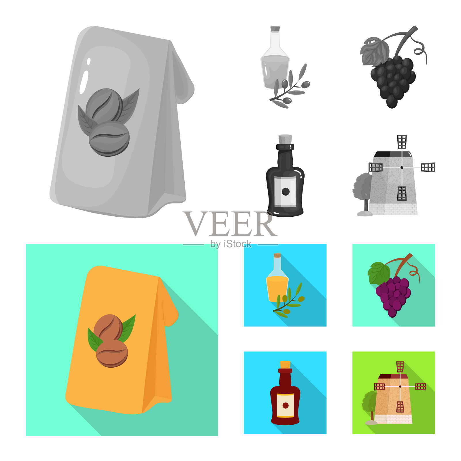 和历史符号的集合图标素材