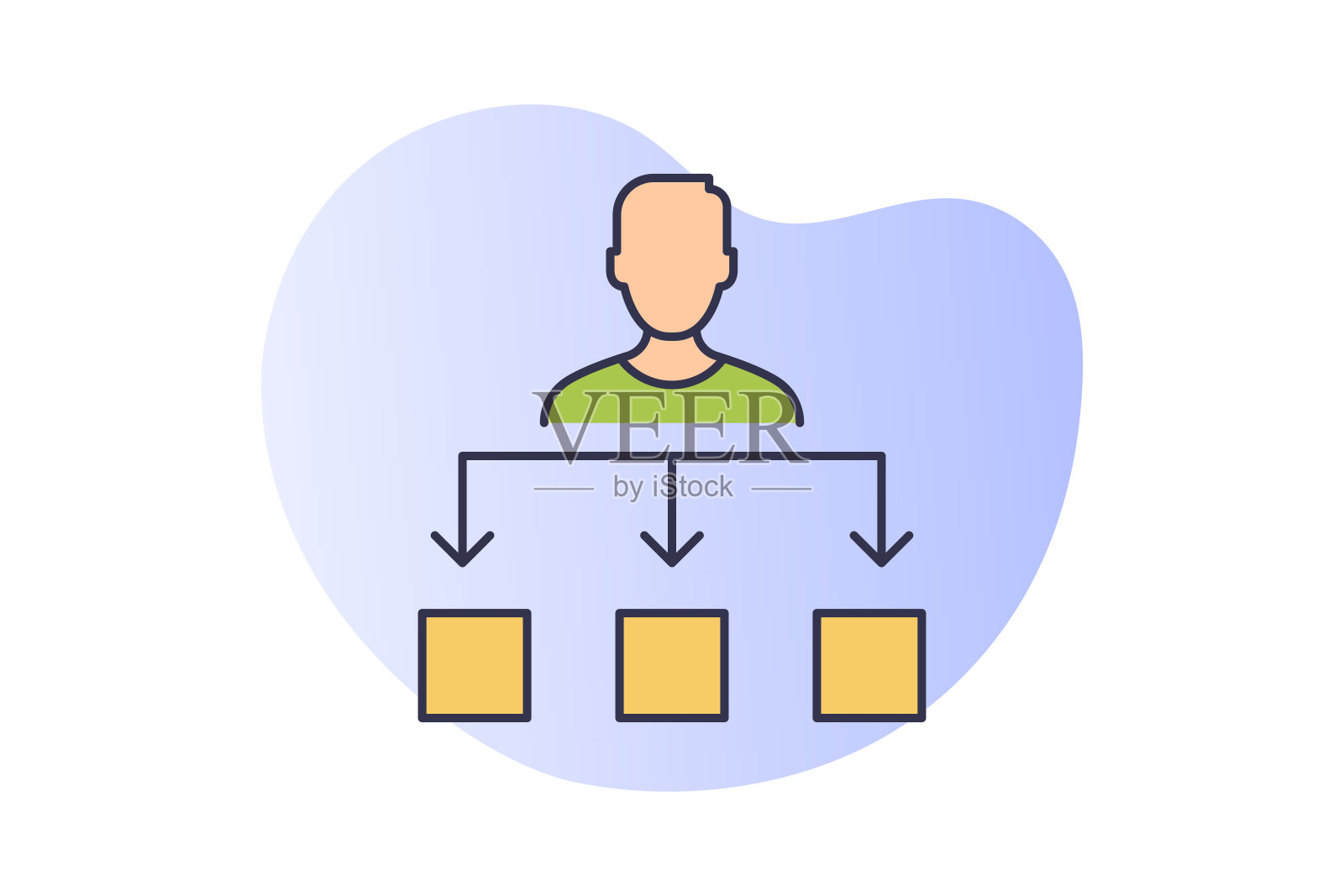 组织线图标，轮廓向量符号和设计元素插画图片素材