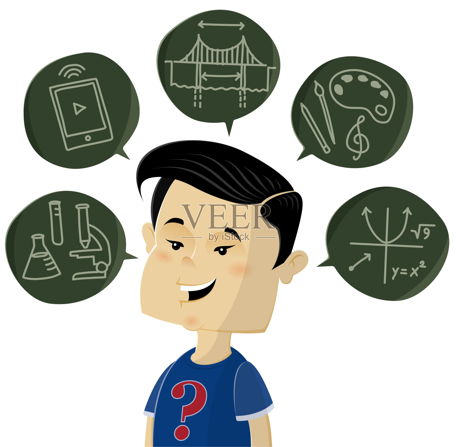 STEAM -亚洲男孩插画图片素材