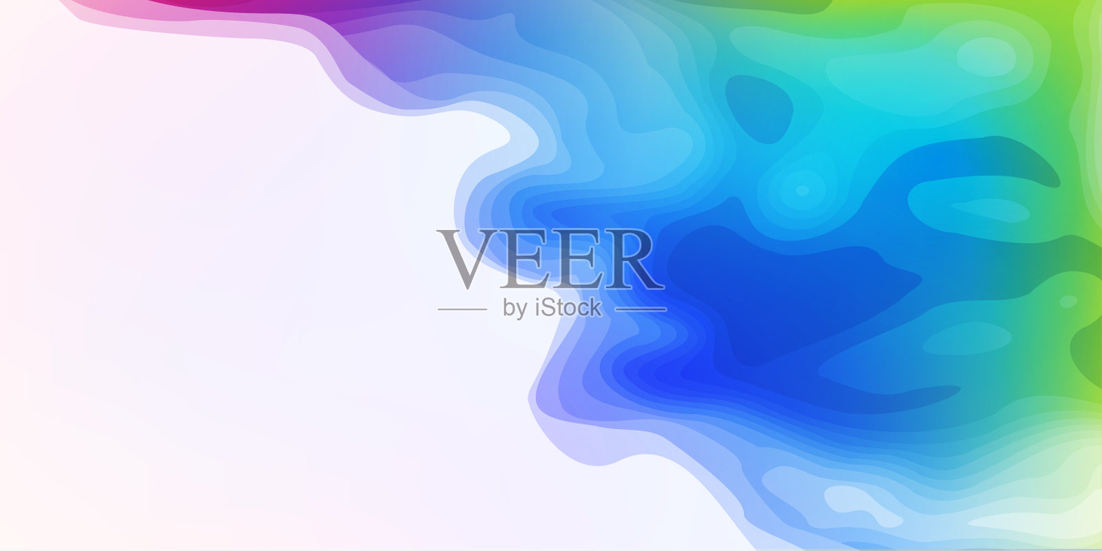 3D抽象蓝色波浪背景与剪纸形状。矢量设计布局的业务演示插画图片素材