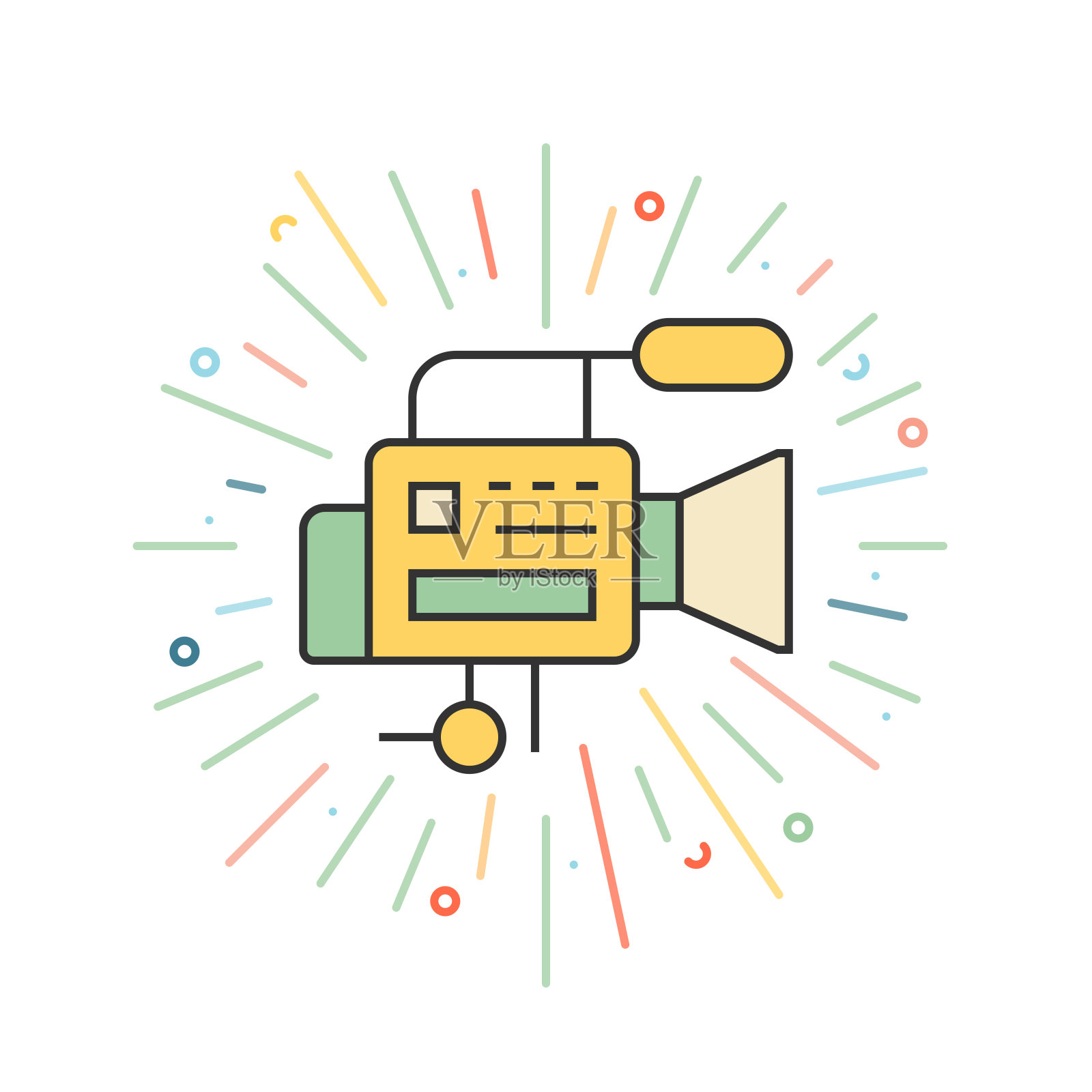 摄像机线路图标插画图片素材