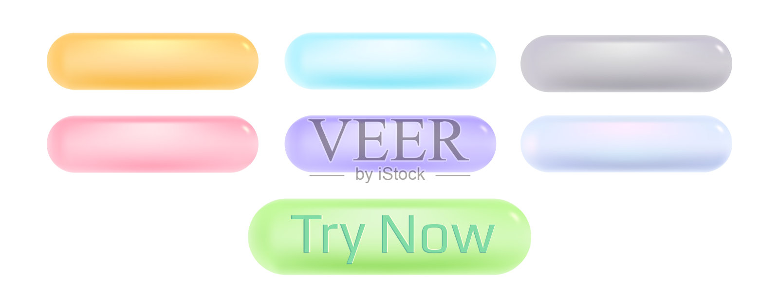 矢量设置不同颜色的web按钮图标。模板现代按钮为网站。插画图片素材