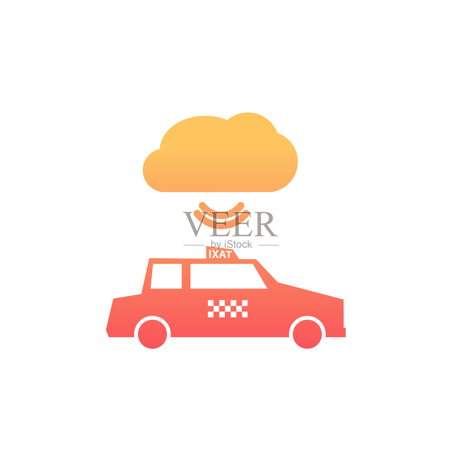 交通图标与Wifi符号插画图片素材