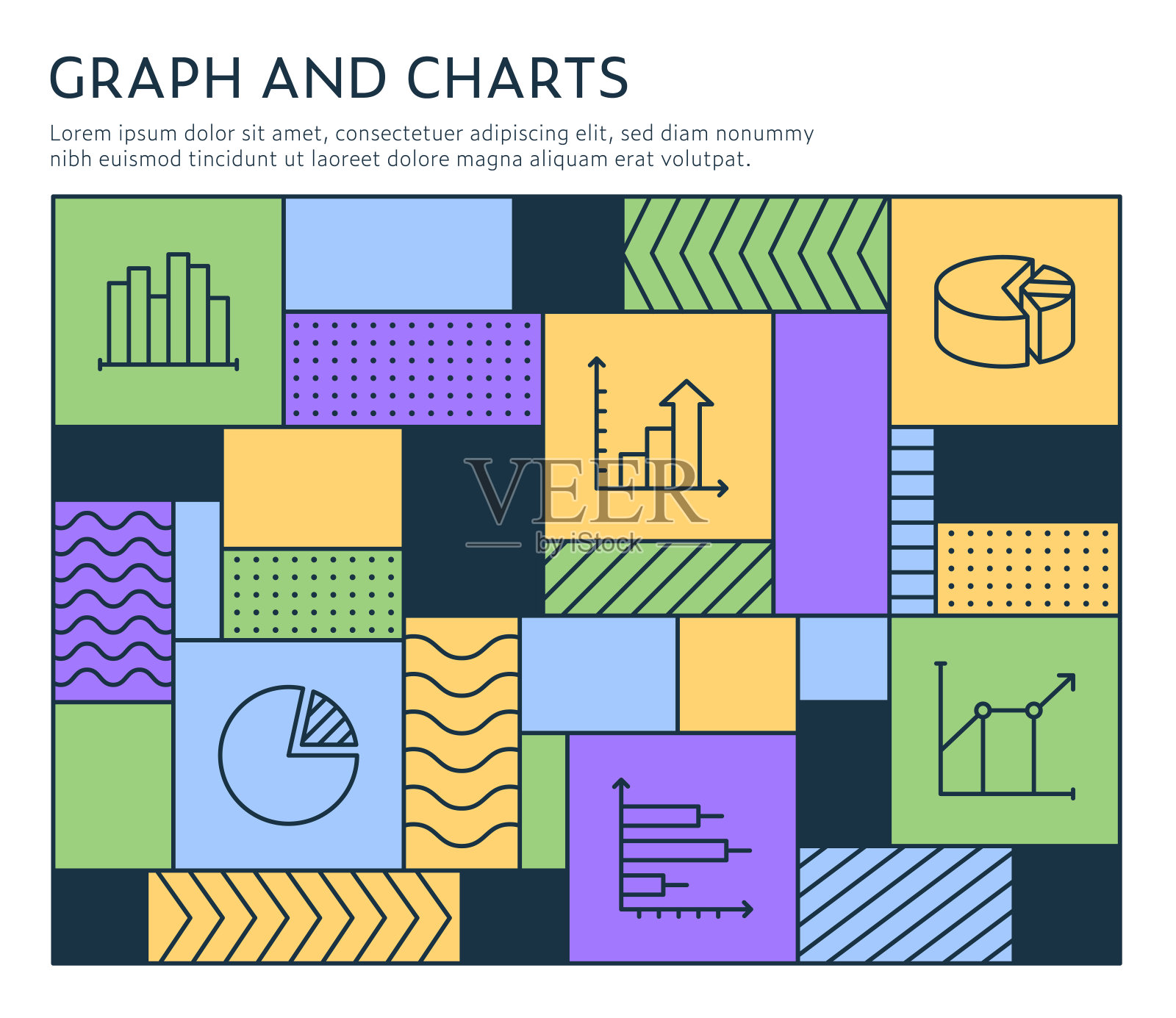 包豪斯风格图表和图表信息图表模板插画图片素材