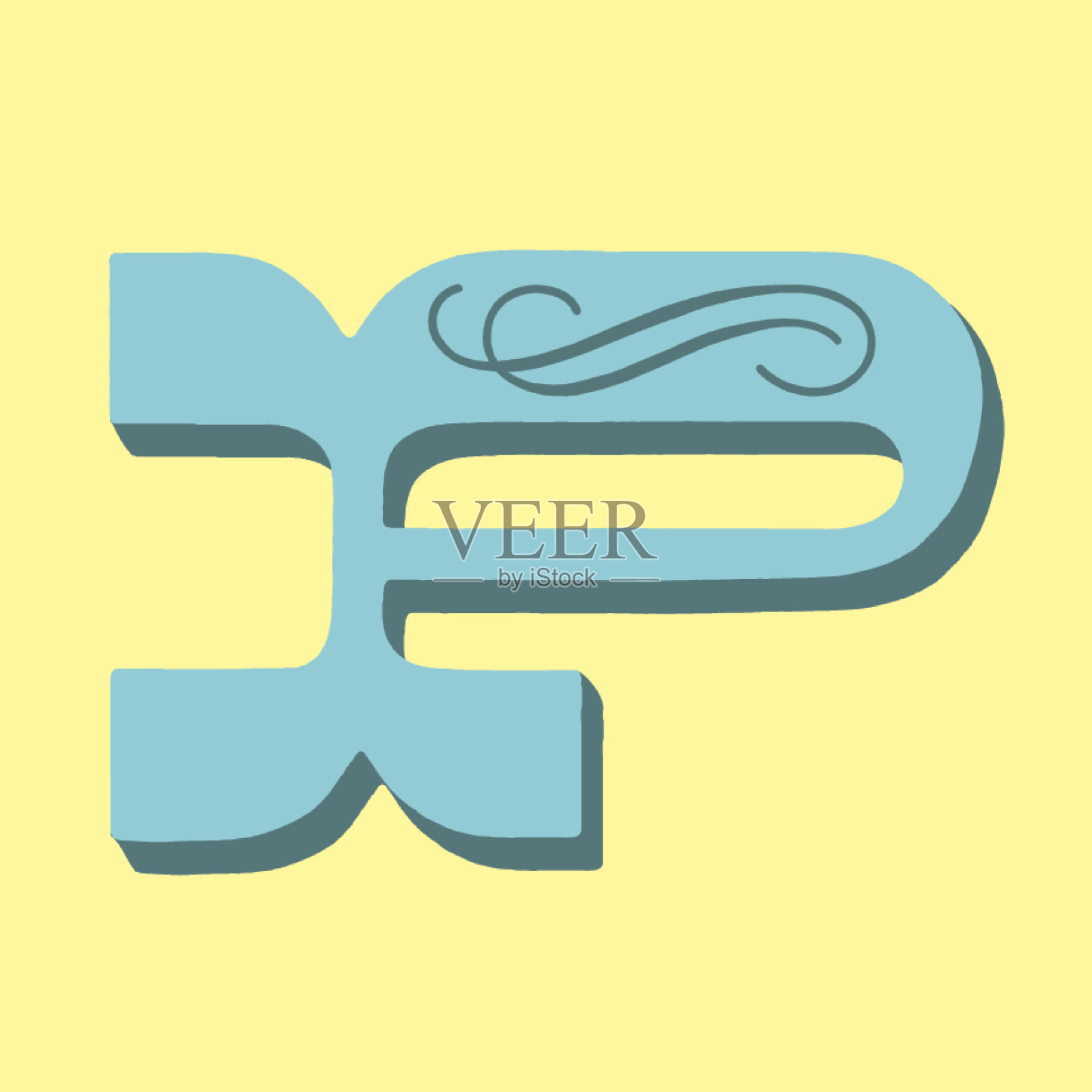 字母P插画图片素材