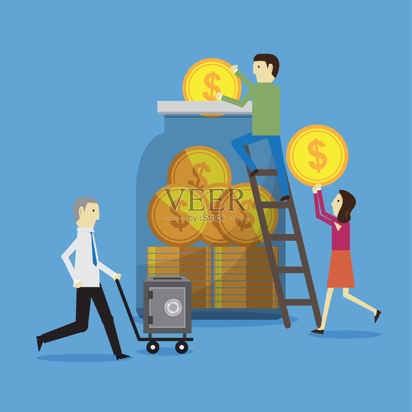 省钱插画图片素材